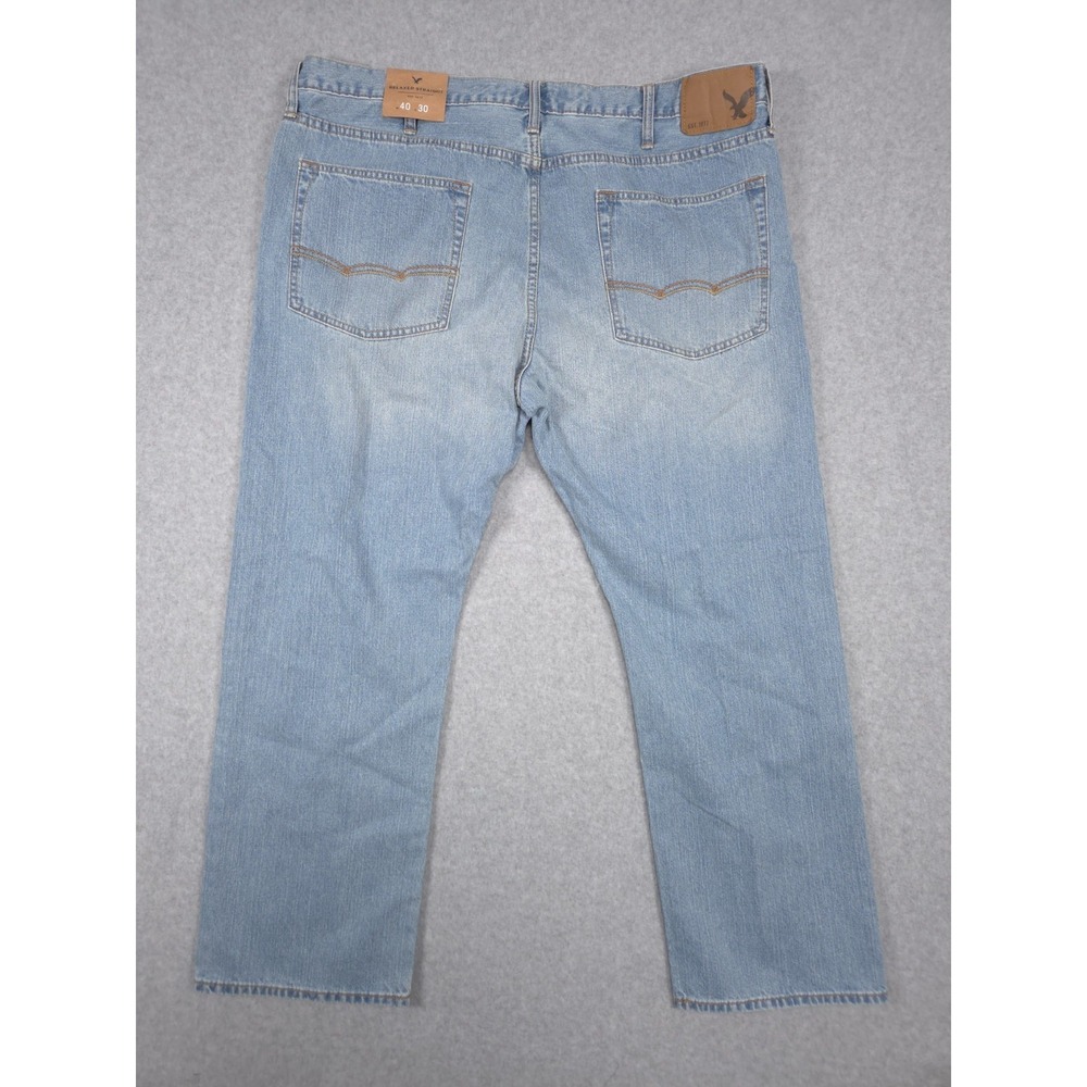 American Eagle Mens Size 40x30 Light Blue Relaxed Straight Denim Jeans Unworn - Picture 2 of 16